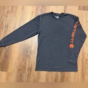 Carhartt Charcoal Long Sleeve with Bold Orange Logo